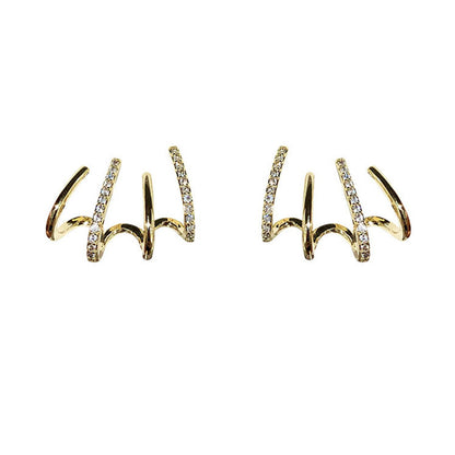 925 Silber Ohrstecker mit vierfach Zirkonia-Fassung