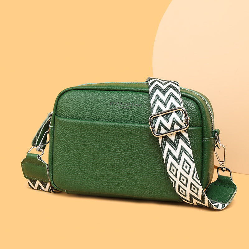 Modische Crossbody-Tasche mit Stickerei & breitem Schulterriemen