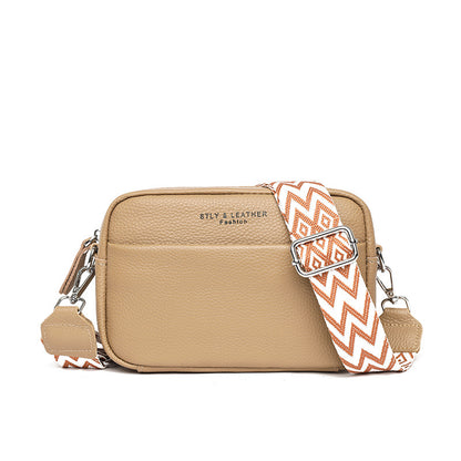 Modische Crossbody-Tasche mit Stickerei & breitem Schulterriemen